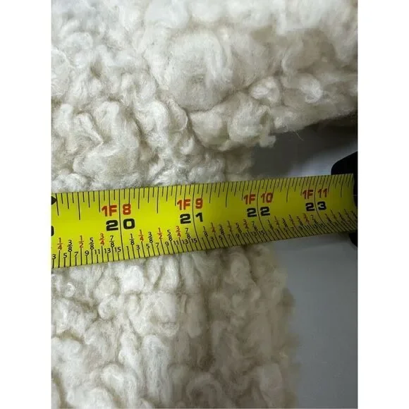 Free People Runway Popular Soft Teddy Bear Faux Fur Ivory Sherpa JacketSize M